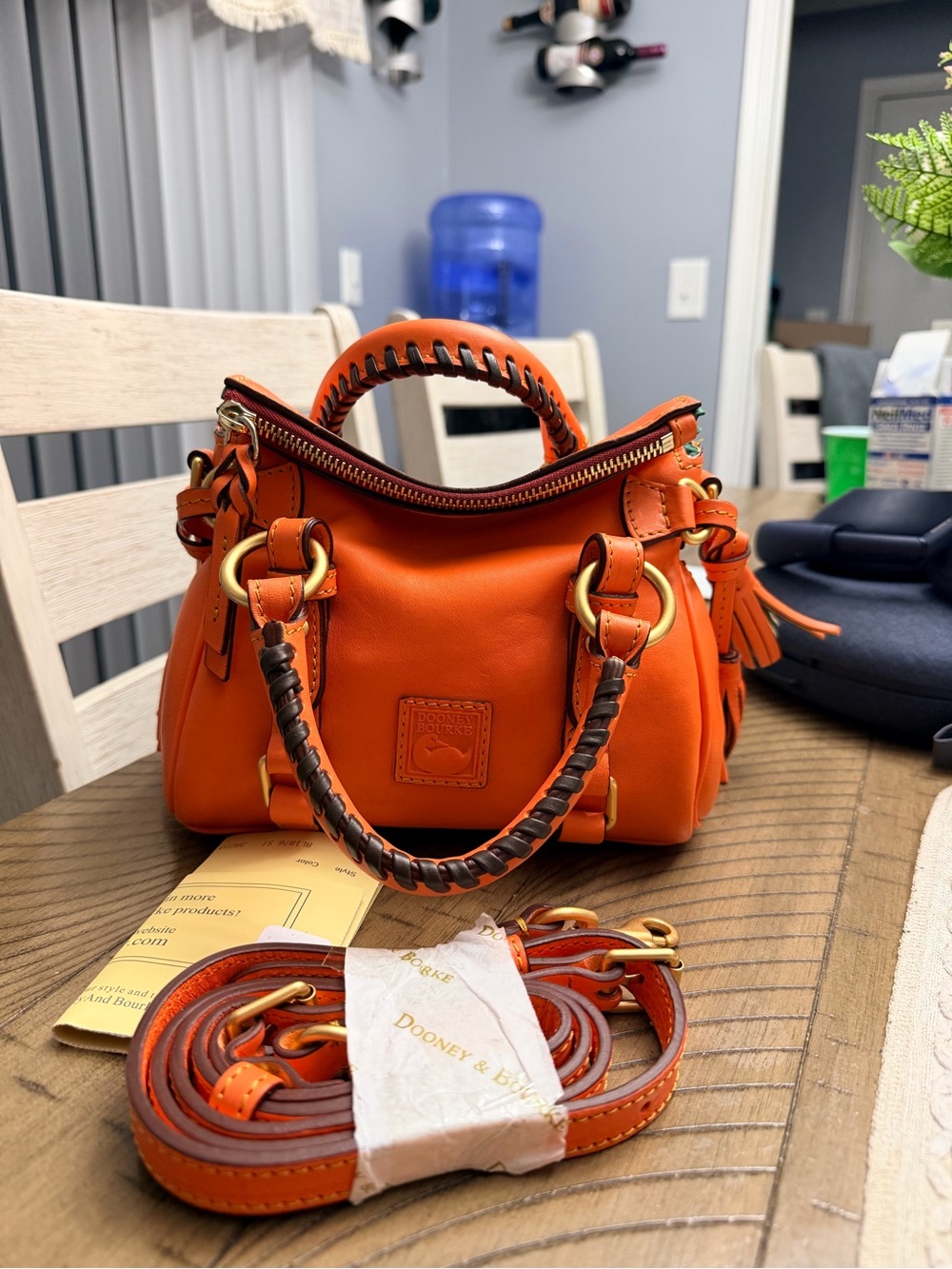 Dooney & Bourke Salmon Leather nano Satchel - Picture 2 of 10